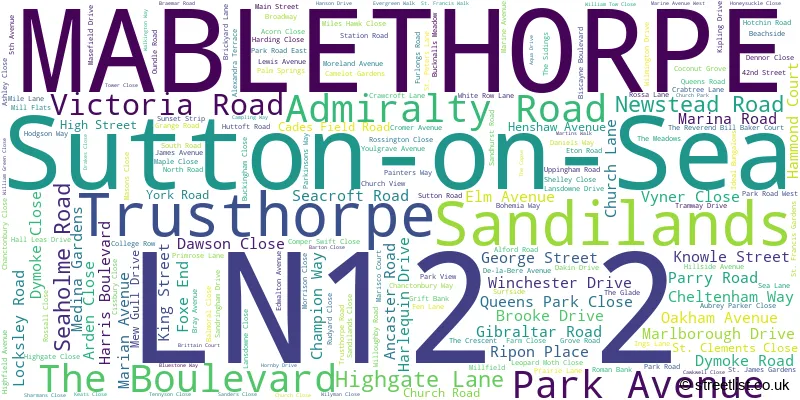 A word cloud for the LN12 2 postcode