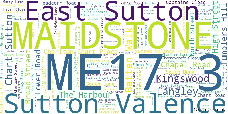 A word cloud for the ME17 3 postcode