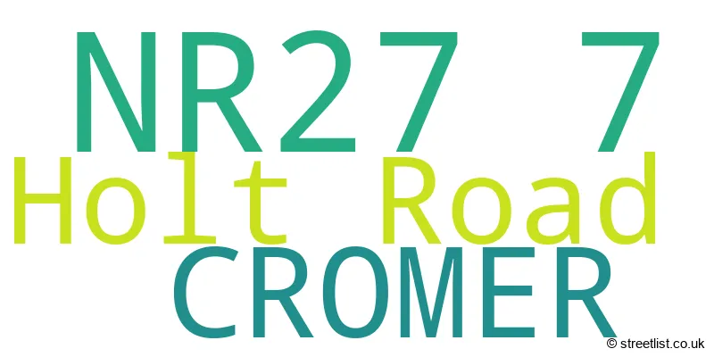 A word cloud for the NR27 7 postcode
