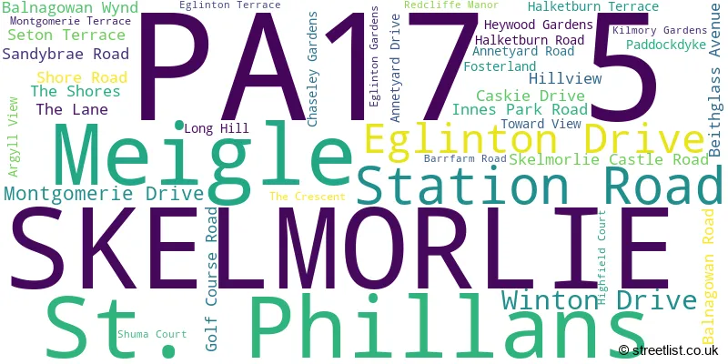 A word cloud for the PA17 5 postcode
