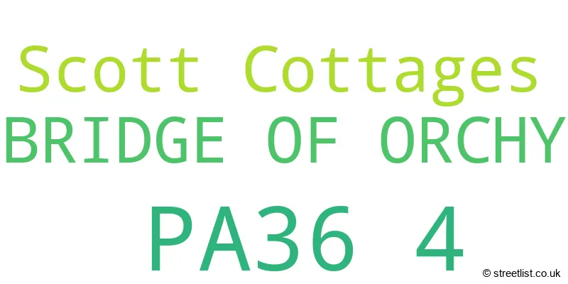 A word cloud for the PA36 4 postcode