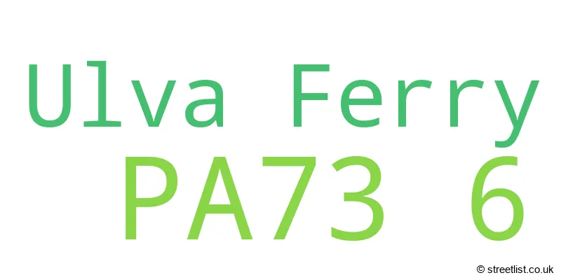 A word cloud for the PA73 6 postcode