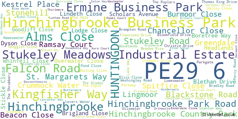 A word cloud for the PE29 6 postcode