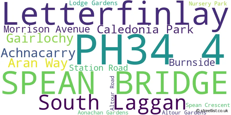 A word cloud for the PH34 4 postcode