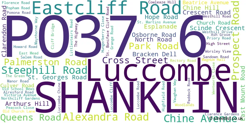 A word cloud for the PO37 6 postcode