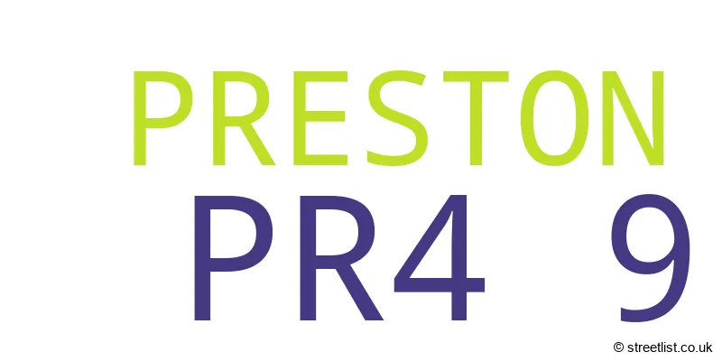 A word cloud for the PR4 9 postcode