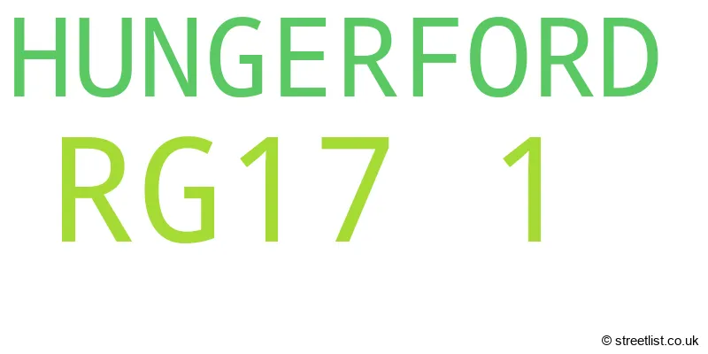 A word cloud for the RG17 1 postcode