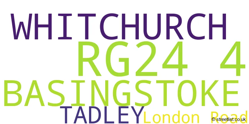A word cloud for the RG24 4 postcode