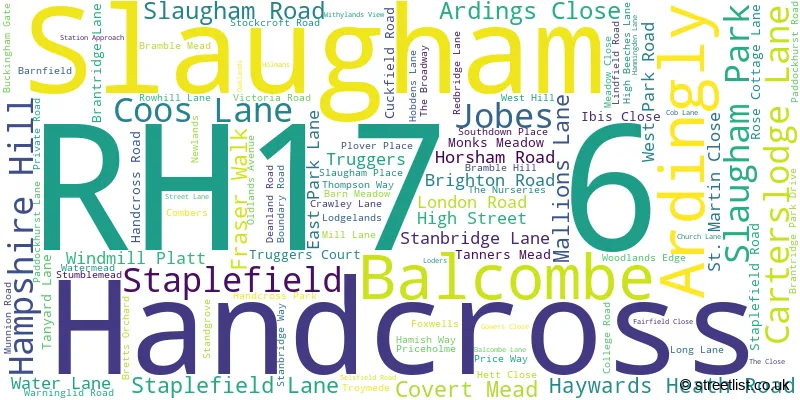 A word cloud for the RH17 6 postcode