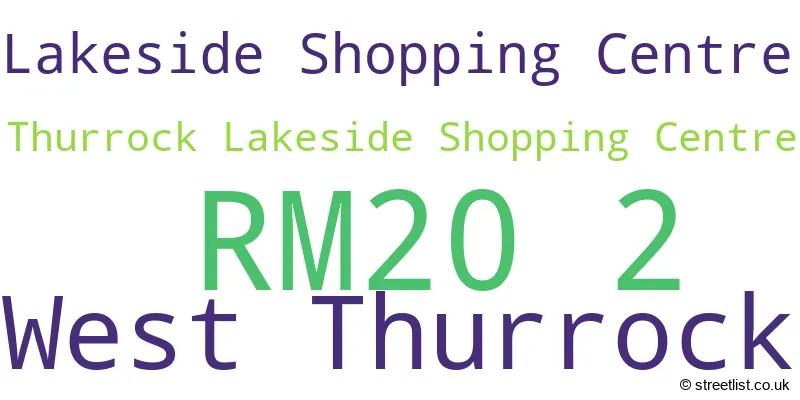 A word cloud for the RM20 2 postcode