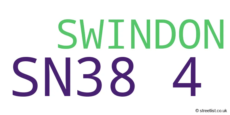 A word cloud for the SN38 4 postcode