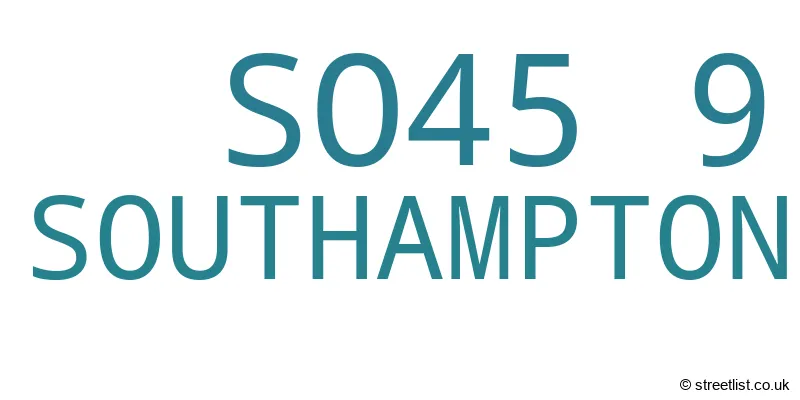 A word cloud for the SO45 9 postcode