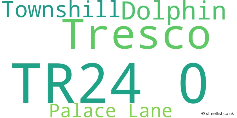 A word cloud for the TR24 0 postcode