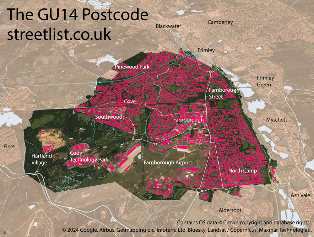 Map of The GU51 Postcode