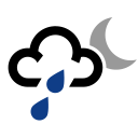 symbol for Heavy rain shower (night)