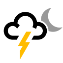 symbol for Thunder shower (night)