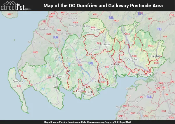 Map of the DG Postcode Area