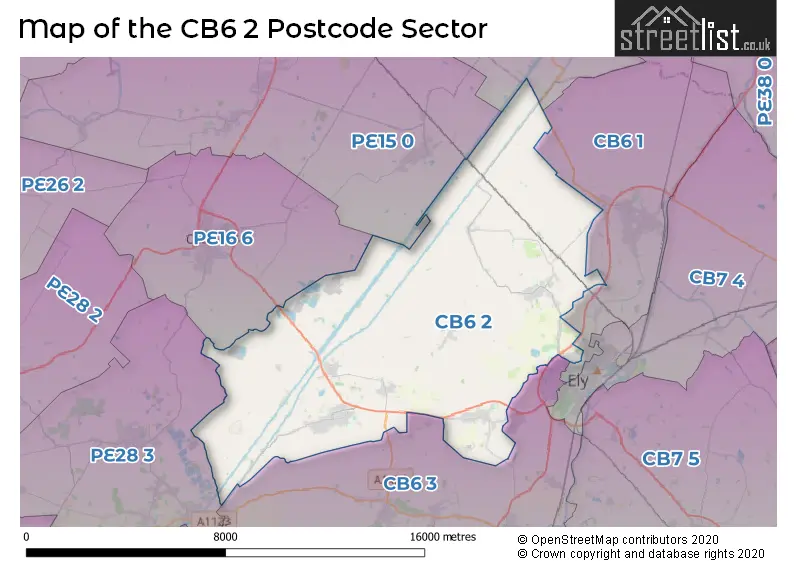 Map of the CB6 2 and surrounding postcode sector
