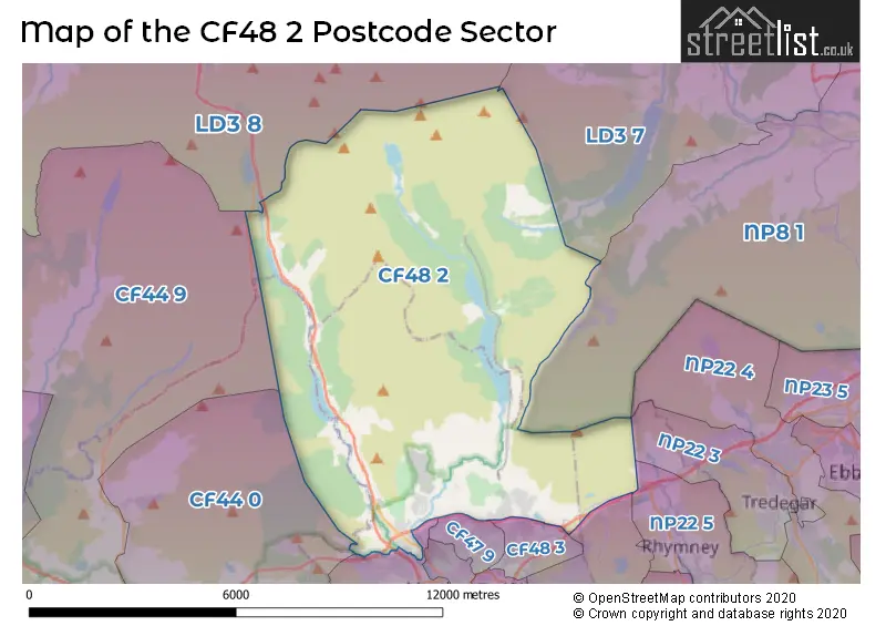 Map of the CF48 2 and surrounding postcode sector