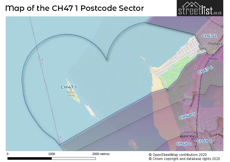 Map of the CH47 1 and surrounding postcode sector