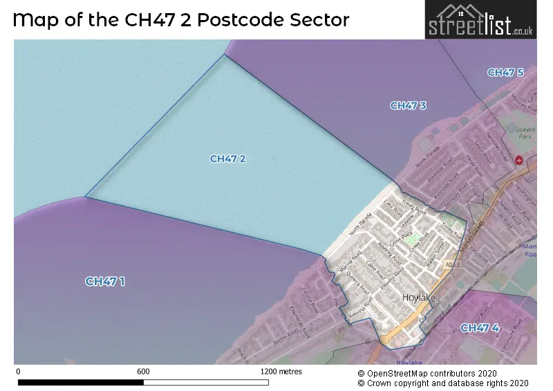Map of the CH47 2 and surrounding postcode sector