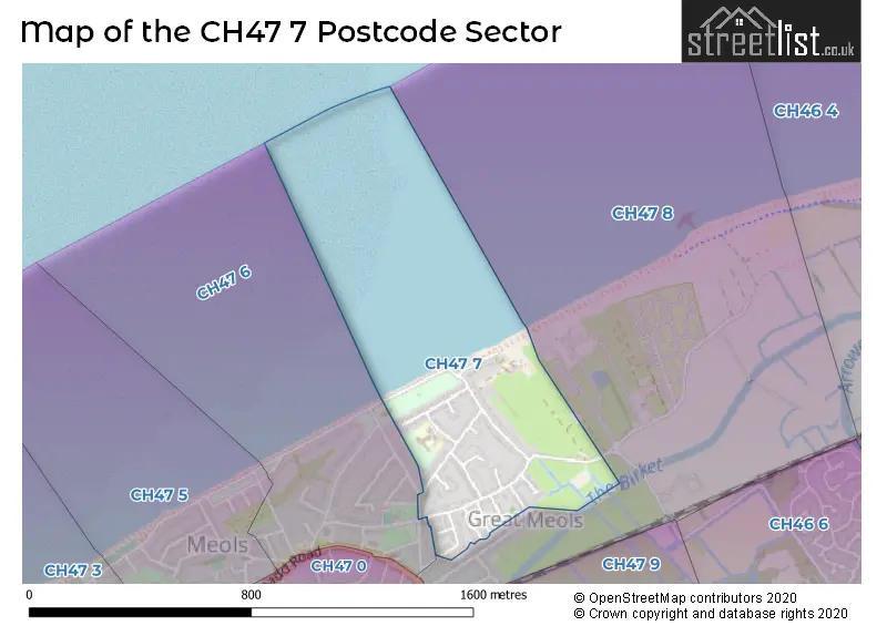 Map of the CH47 7 and surrounding postcode sector