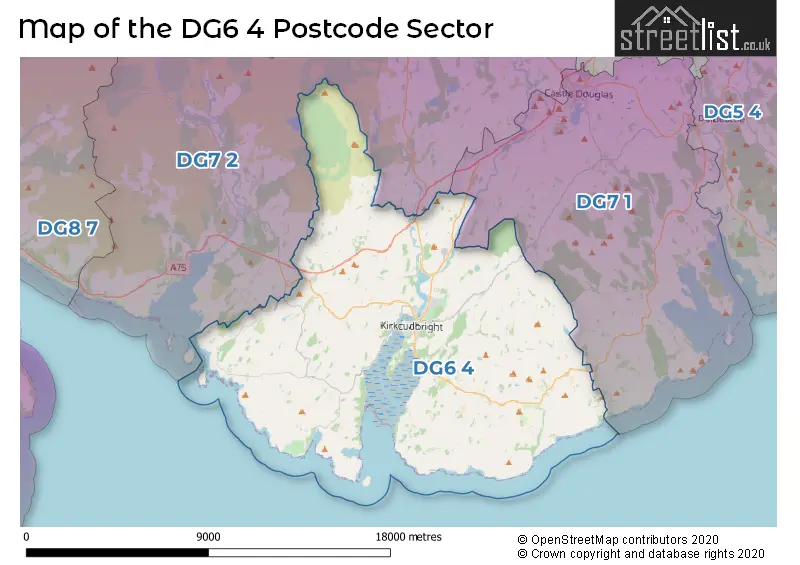 Map of the DG6 4 and surrounding postcode sector