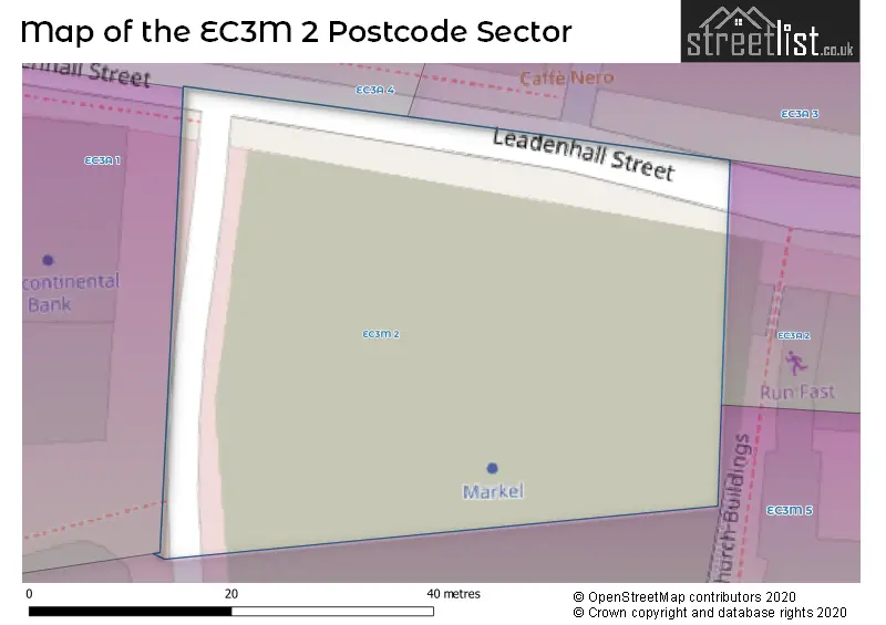 Map of the EC3M 2 and surrounding postcode sector