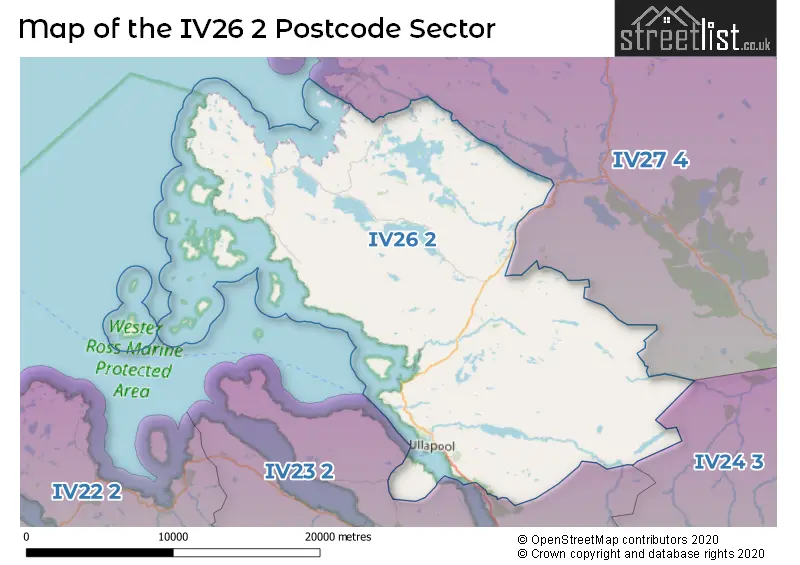 Map of the IV26 2 and surrounding postcode sector