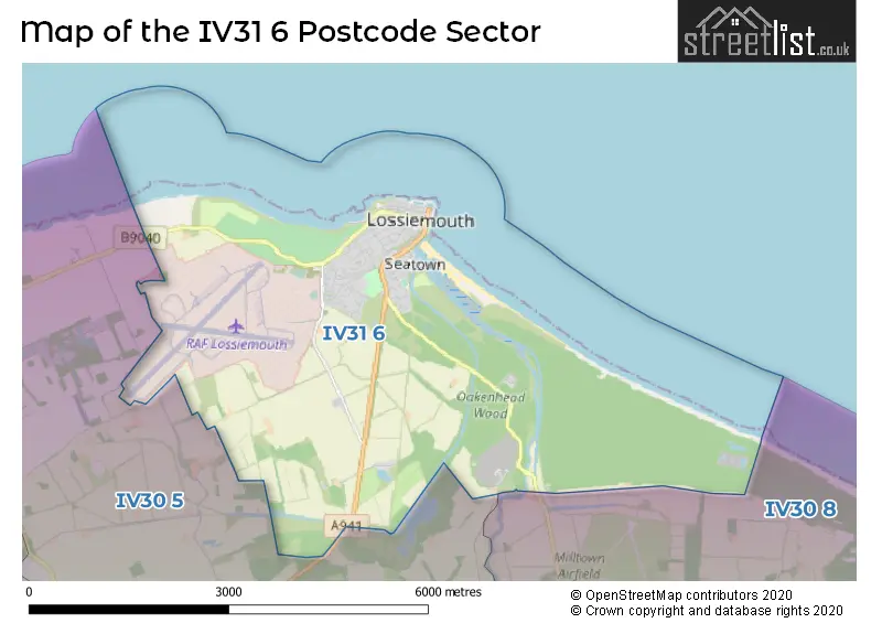 Map of the IV31 6 and surrounding postcode sector