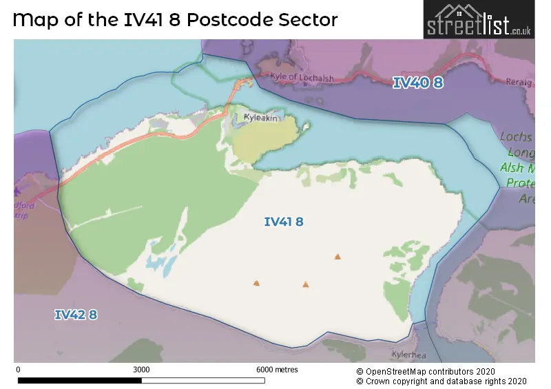 Map of the IV41 8 and surrounding postcode sector