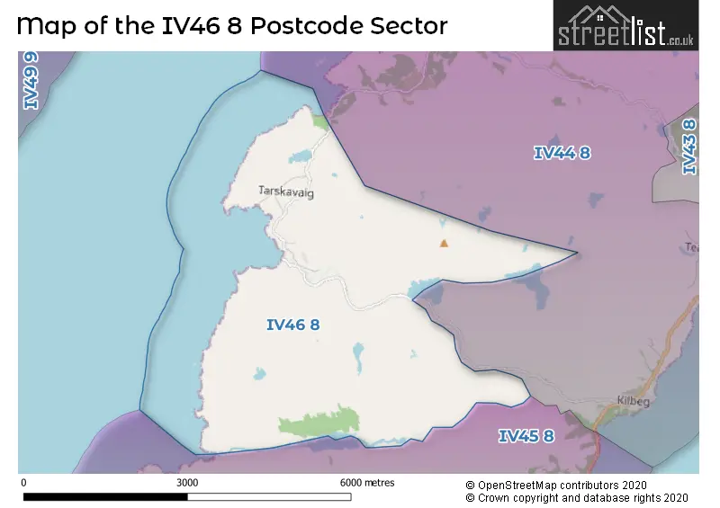 Map of the IV46 8 and surrounding postcode sector