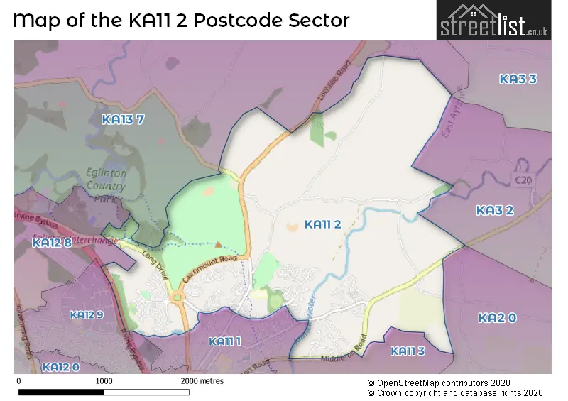 Map of the KA11 2 and surrounding postcode sector