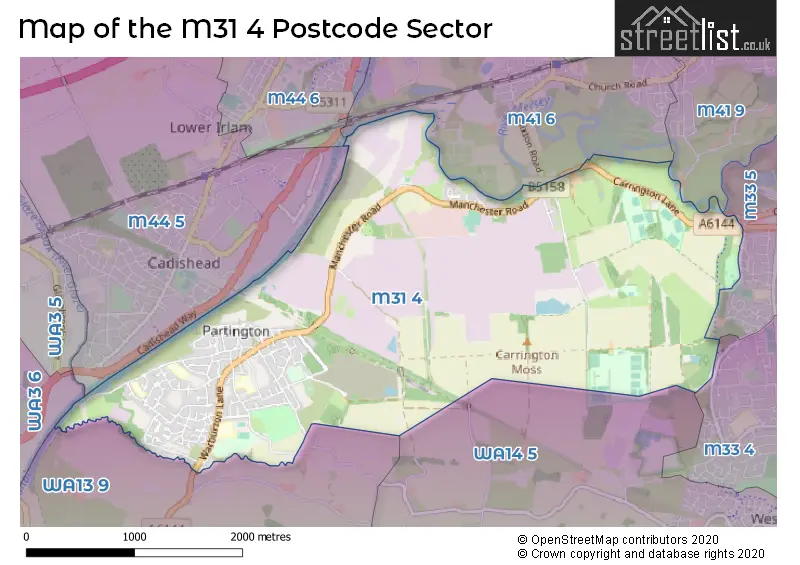 Map of the M31 4 and surrounding postcode sector