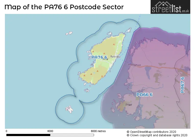 Map of the PA76 6 and surrounding postcode sector