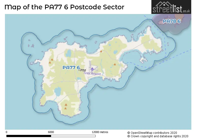 Map of the PA77 6 and surrounding postcode sector