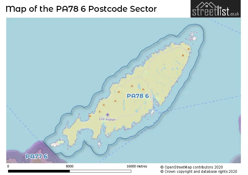Map of the PA78 6 and surrounding postcode sector