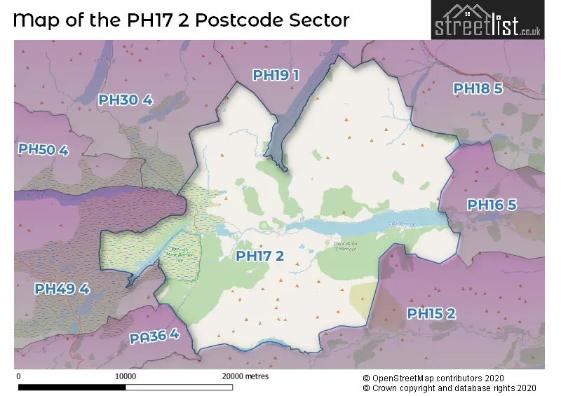 Map of the PH17 2 and surrounding postcode sector