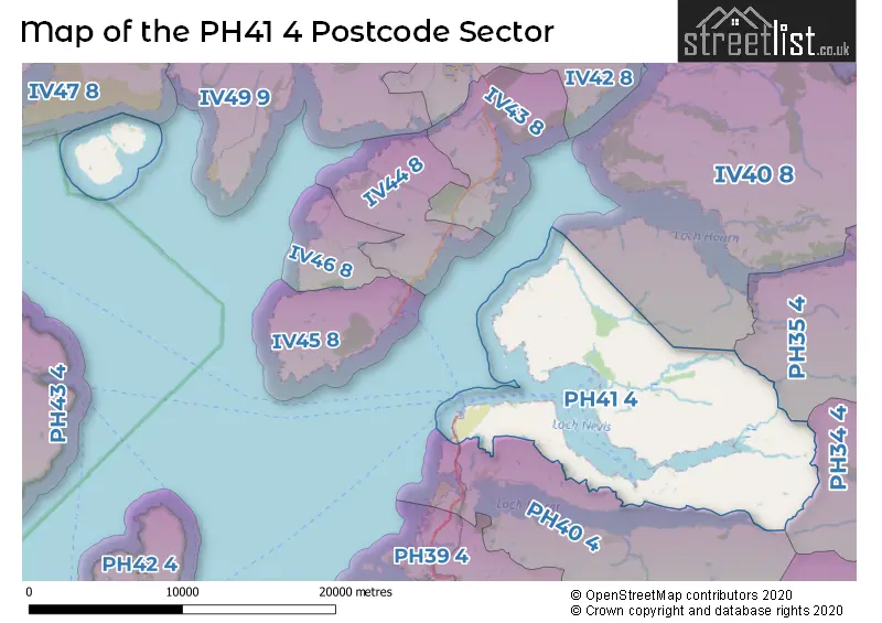 Map of the PH41 4 and surrounding postcode sector