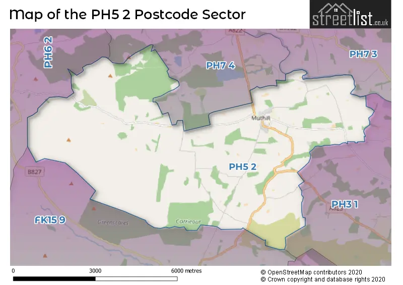 Map of the PH5 2 and surrounding postcode sector