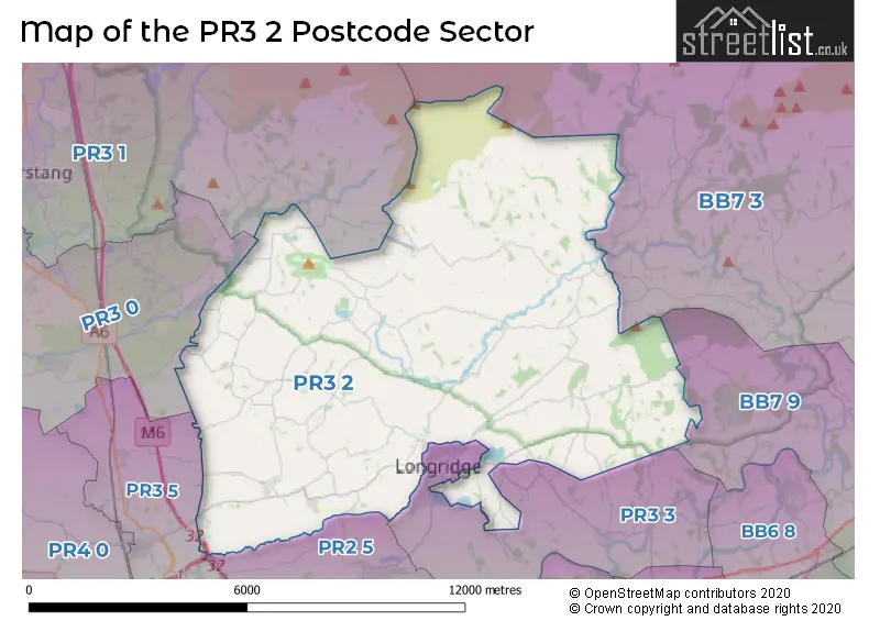 Map of the PR3 2 and surrounding postcode sector