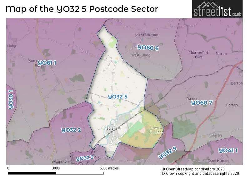 Map of the YO32 5 and surrounding postcode sector